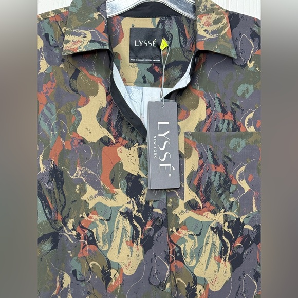 Lysse Camo Shiffer Button Down Shirt with 4 Way Stretch Microfiber XS NWT - Picture 9 of 12